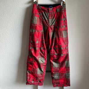 Orage Prime 10 Boys Red & Tan Plaid Insulated Ski Pants sz: XXL or 16